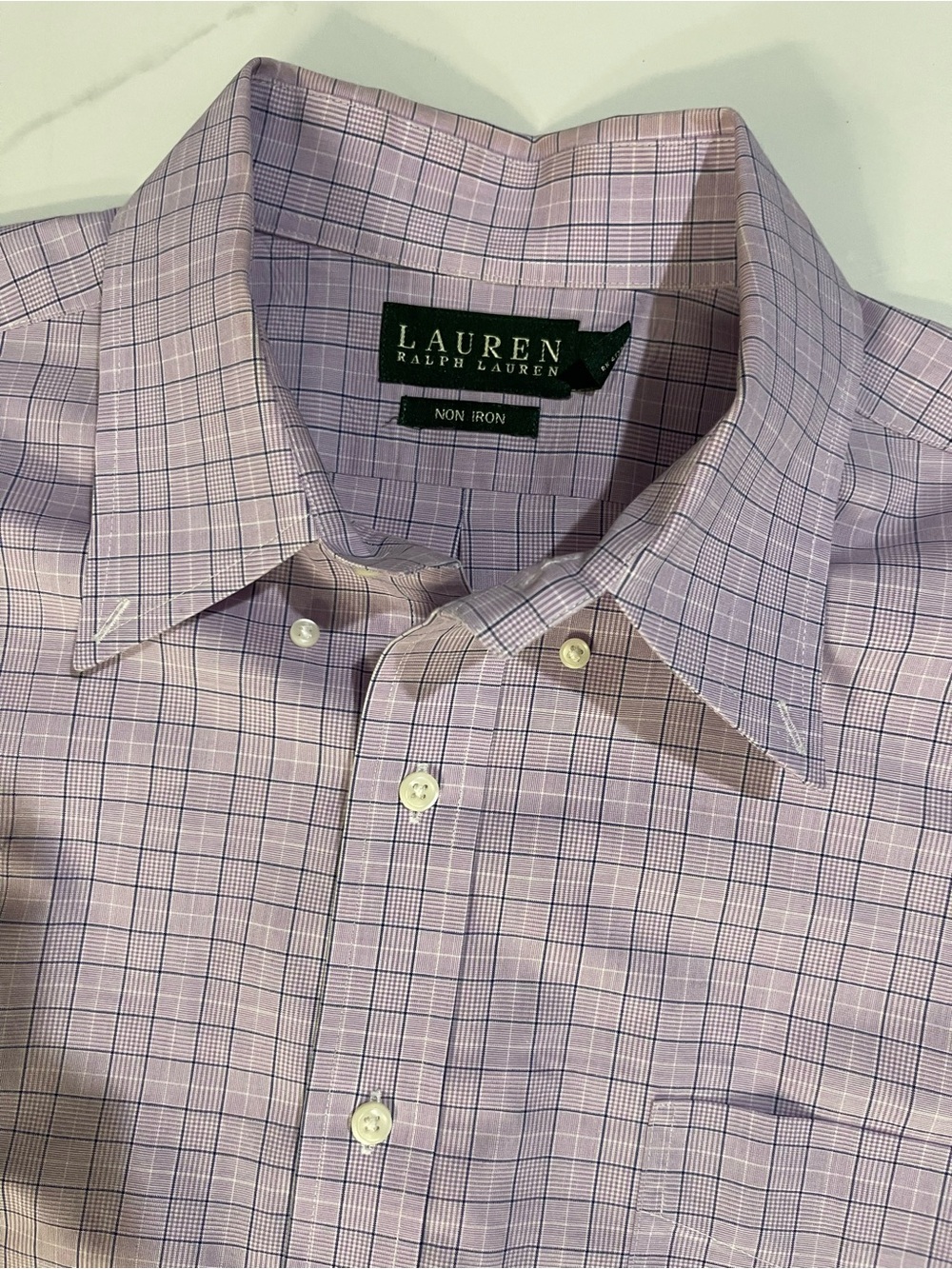 Ralph Lauren Purple-Pink Check Button-Down Dress Shirt